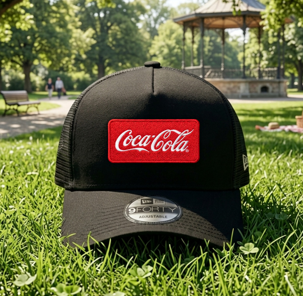Coca-Cola Coke Logo Embroidered Trucker Hat Mesh Back Snapback Beverage Cap