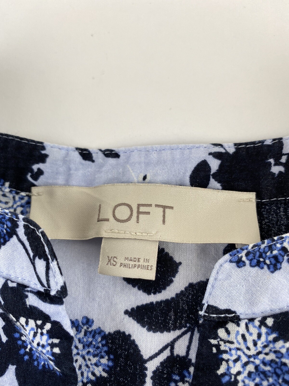 Loft blouse light blue with flowers design size XS