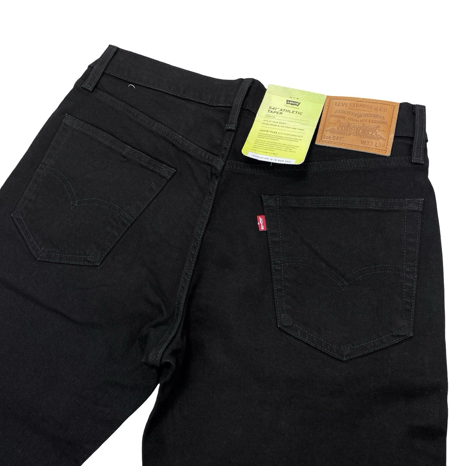 Levi’s Premium 541 Athletic Taper Men’s Jeans Black Leaf Wash Stretch Fit