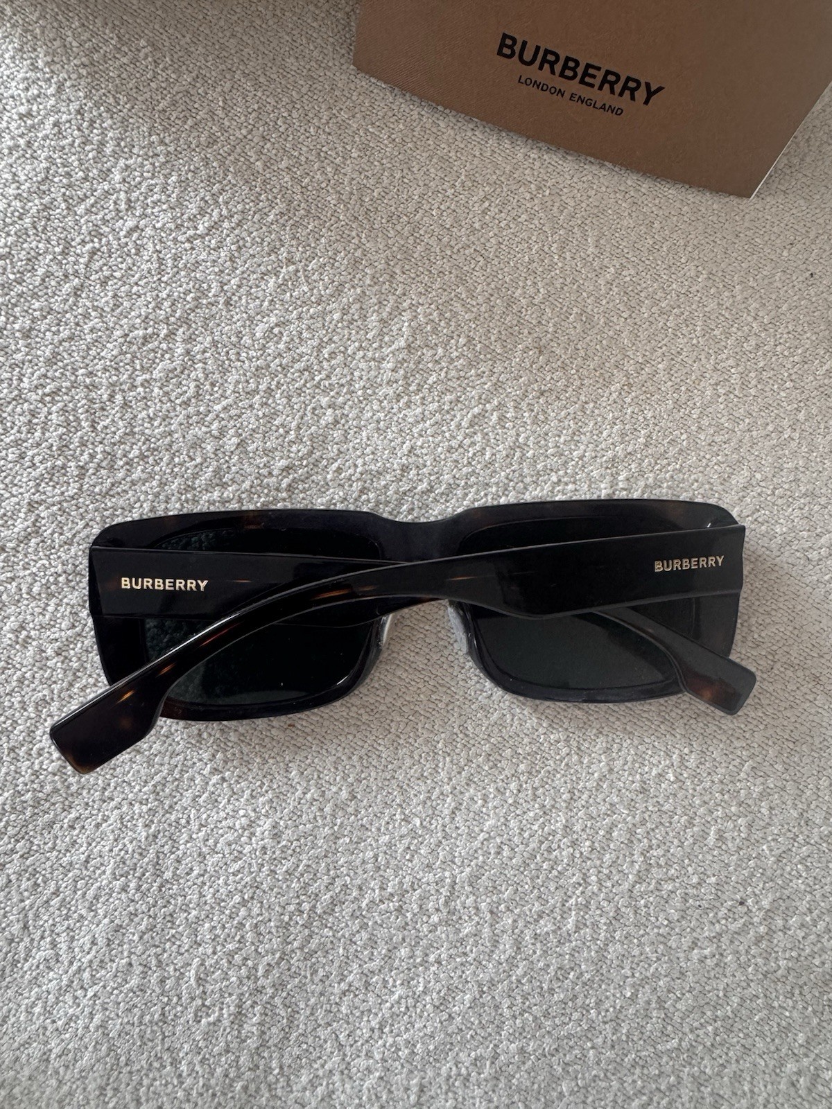 Burberry Jarvis Men’s Tortoiseshell Rectangular Sunglasses