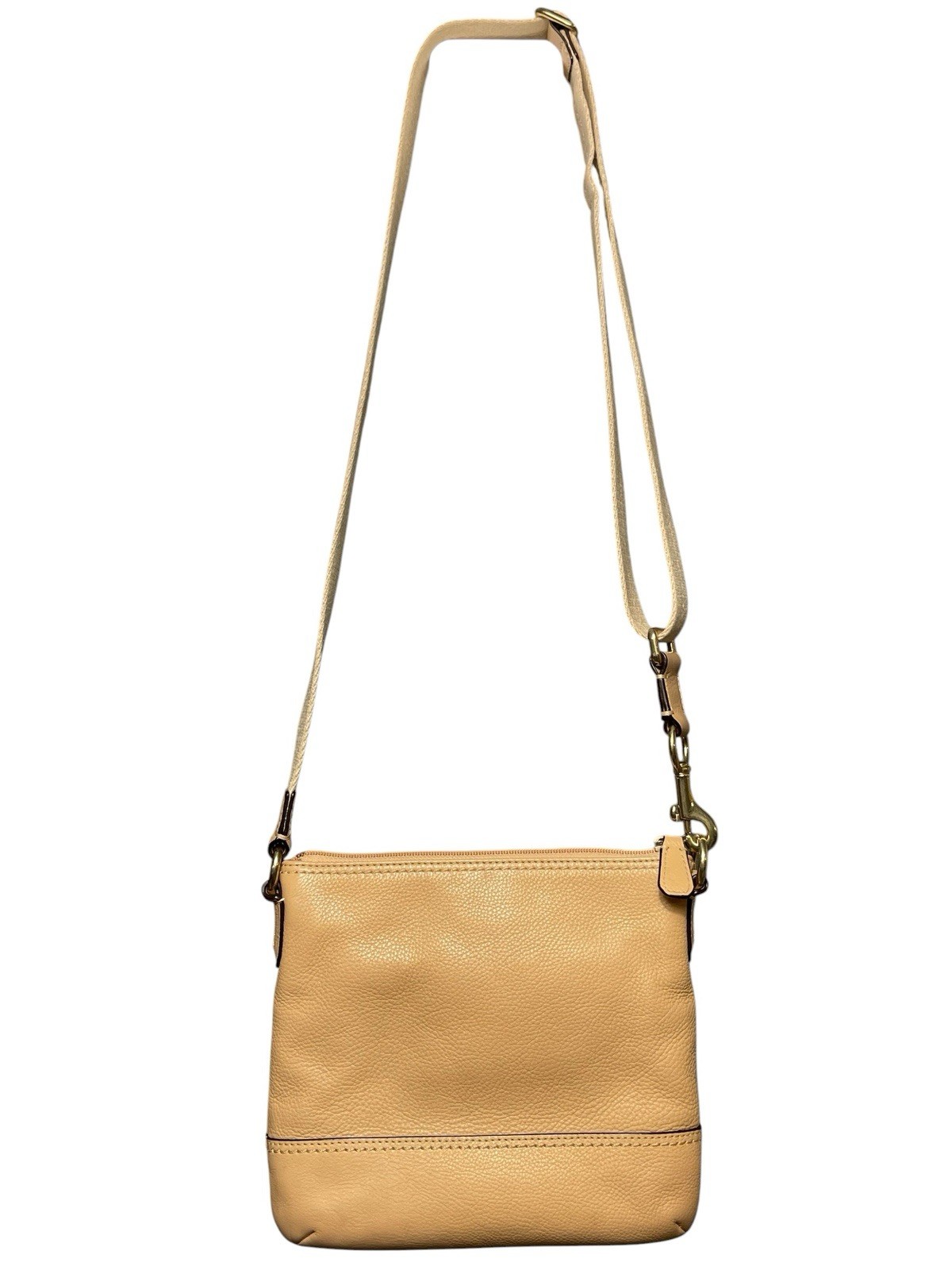 Coach Park Nude Leather Swingpack Crossbody Zip & Turn lock Brass Hardware Bag