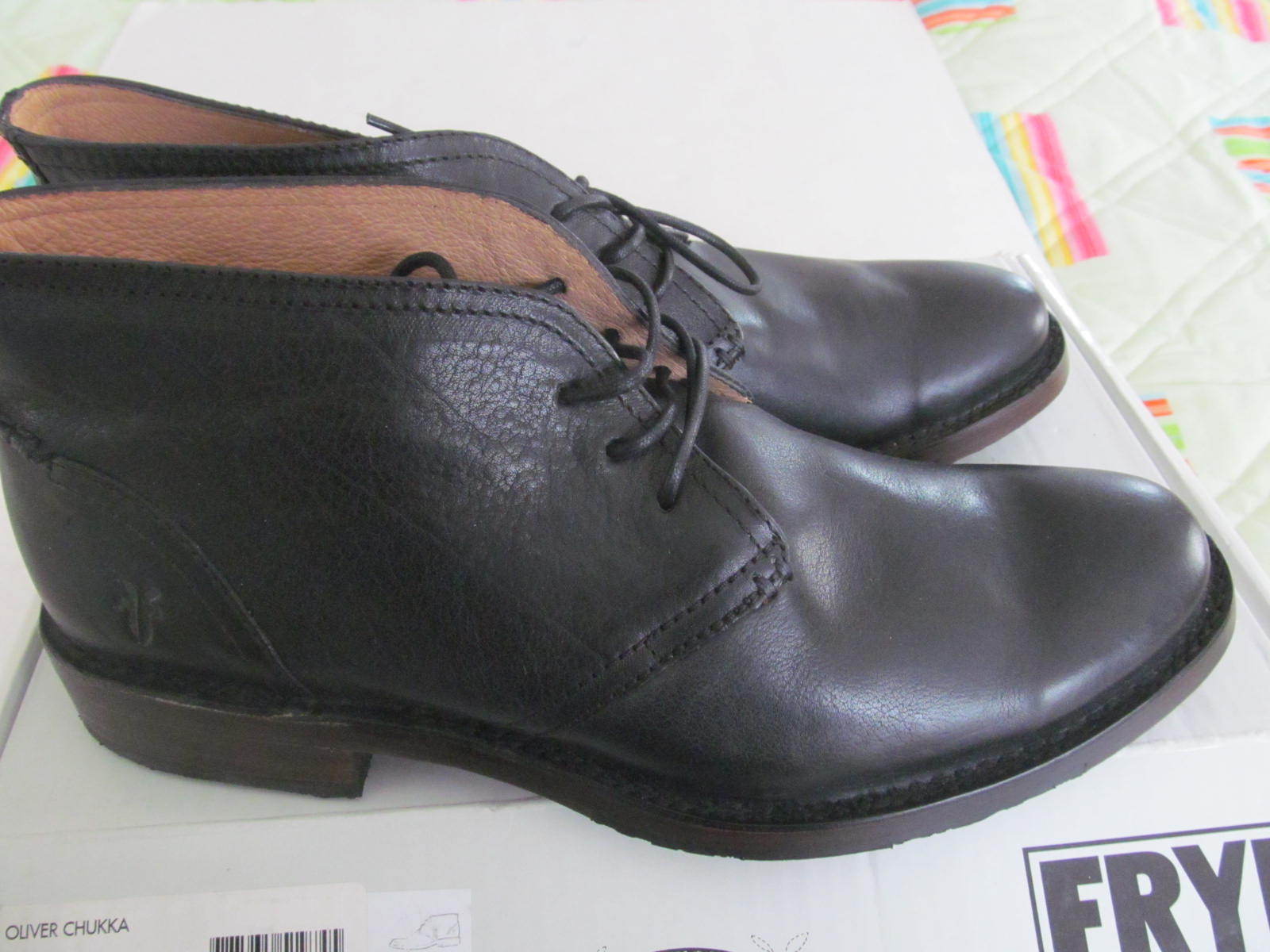 NWB Frye Oliver Chukka Black shoes size 10 $268