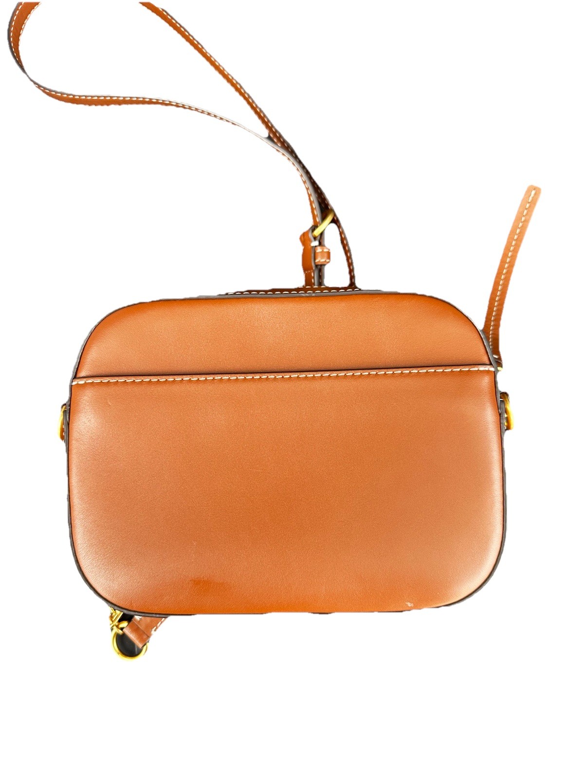 Tory Burch Small woven logo crossbody bag brown/beige, gold hardware, zip
