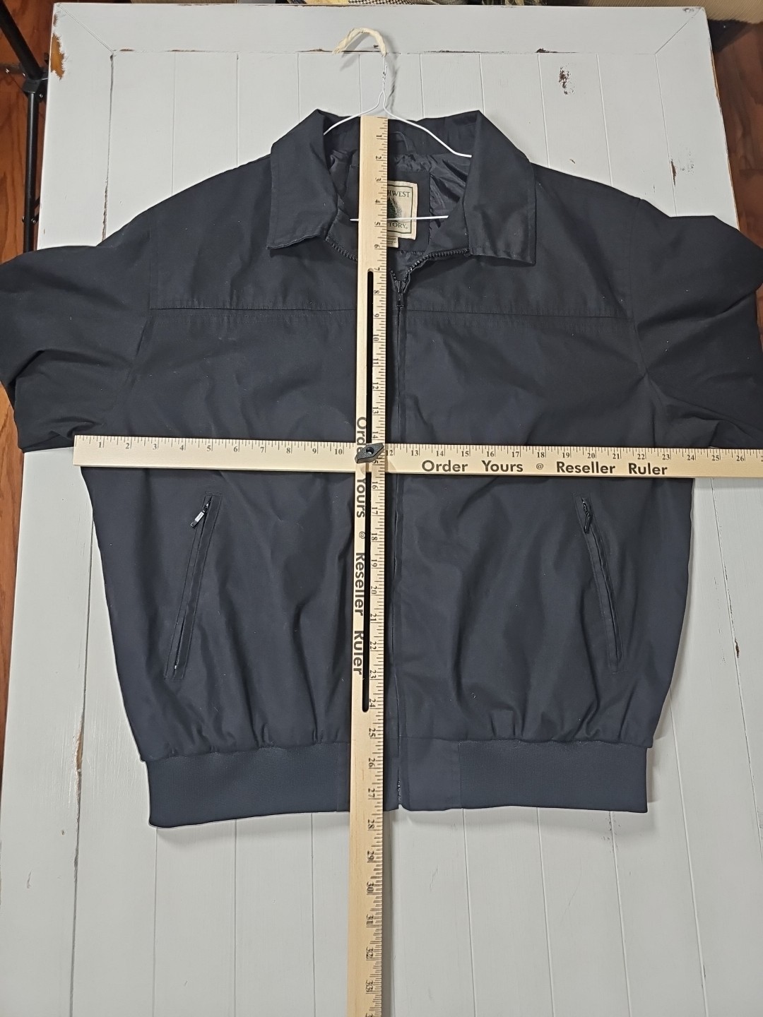 Northwest Territory Black Bomber Jacket Size Medium Made In Sri Lanka