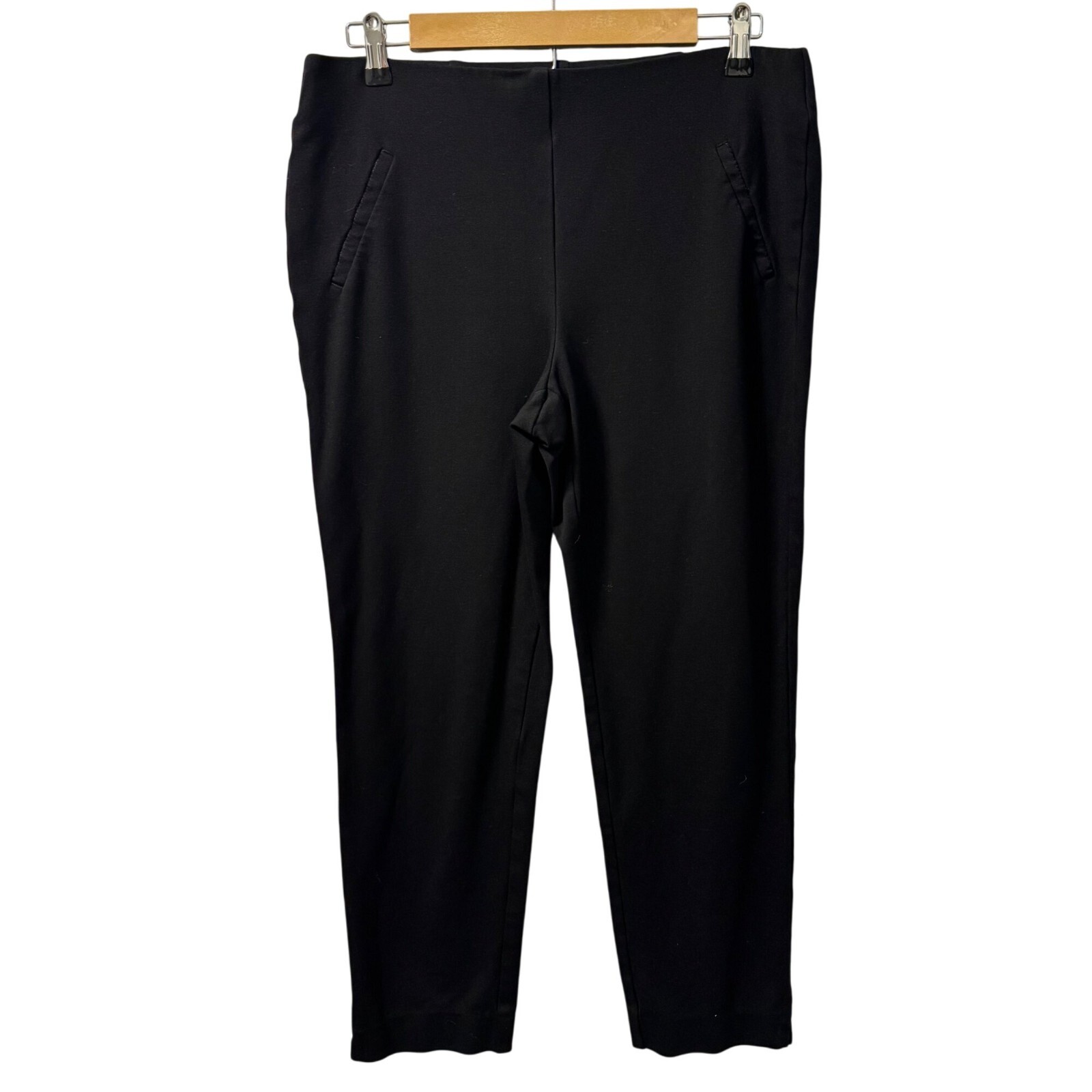 Chicos Black Ankle Pants Size Medium Short Rayon/Nylon/Spandex Blend Slim Fit