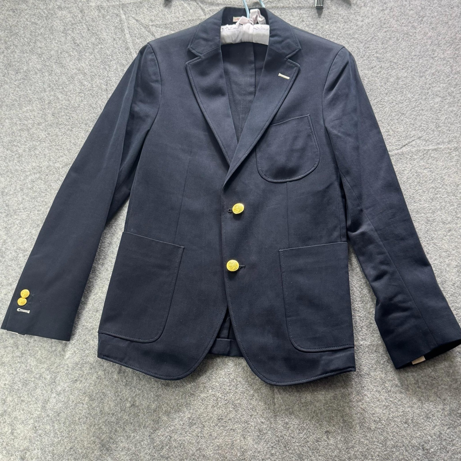 GANT Blazer Mens 44 Navy Blue Cotton Natural Shoulder Gold Buttons Portugal