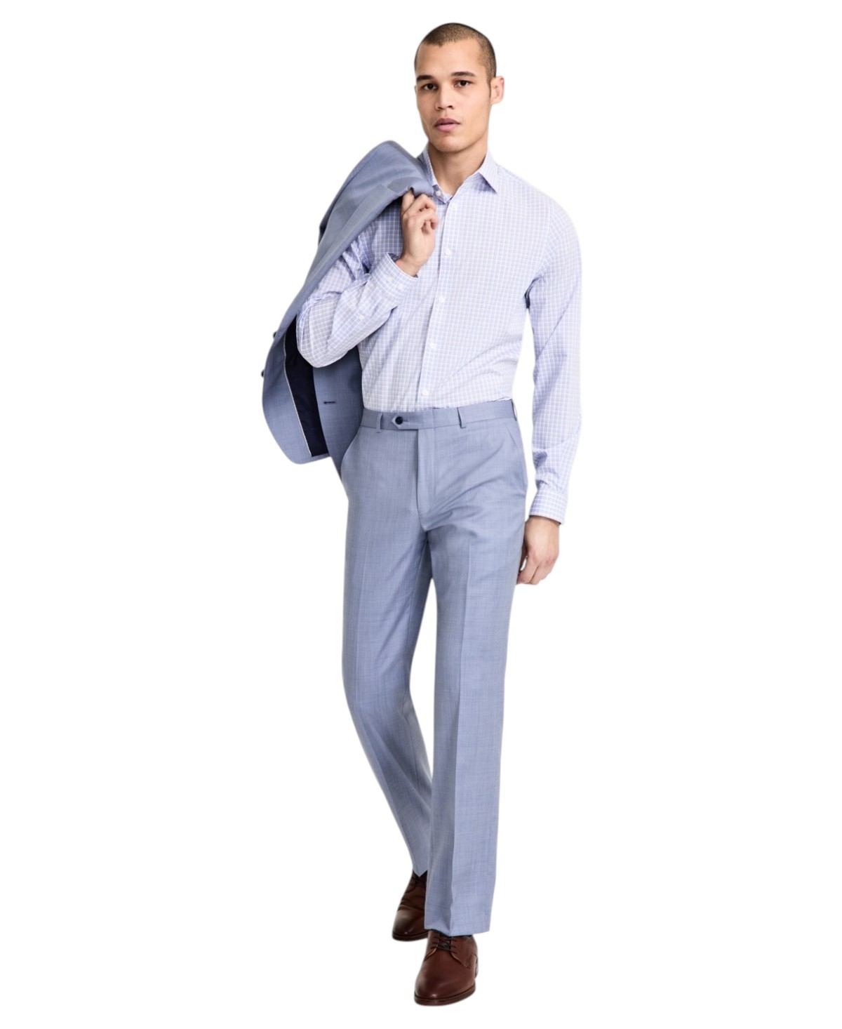 Michael Kors Mens Classic fit Dress Pants 42 / 32 Light Blue Solid Wool