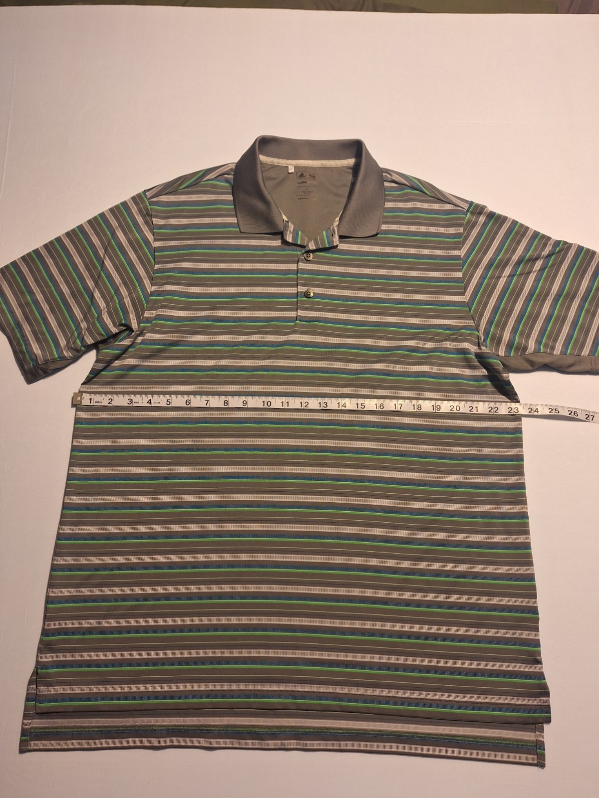 adidas ClimaCool Men’s L Striped Short Sleeve Polo 100% Polyester