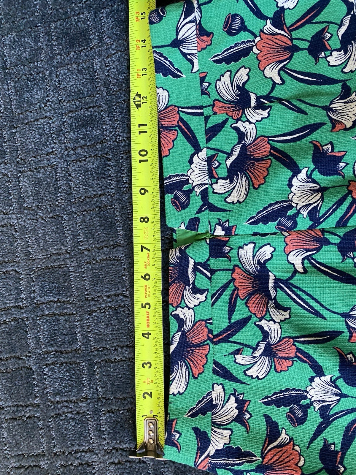J.CREW Green Multicolor Floral A-Line Short Skirt Lined Zip Twill Size 2