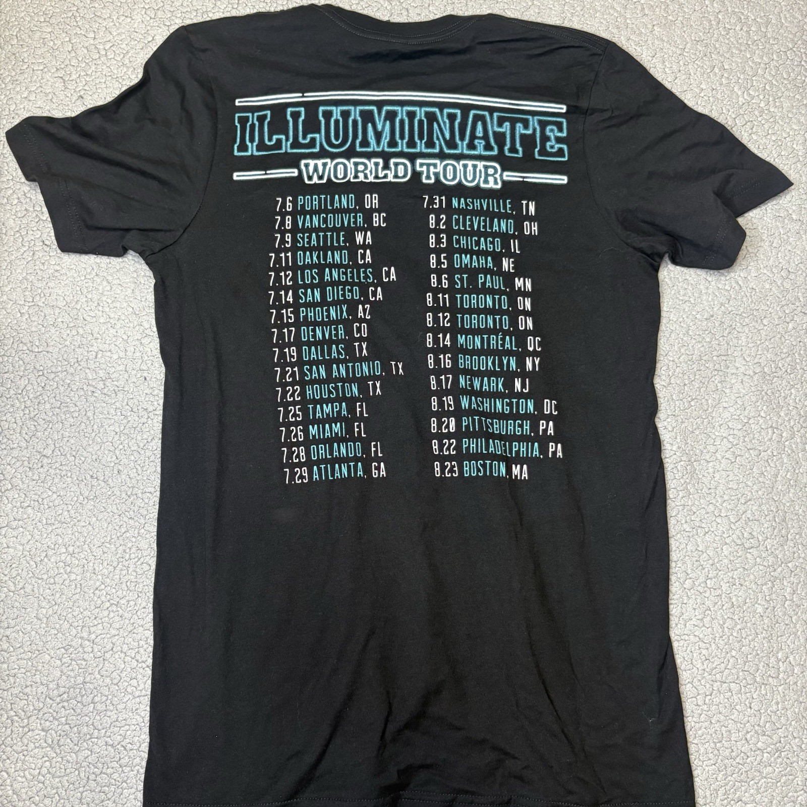 Signed Shawn Mendes Illuminate World Tour M Black Double-Sided Shirt