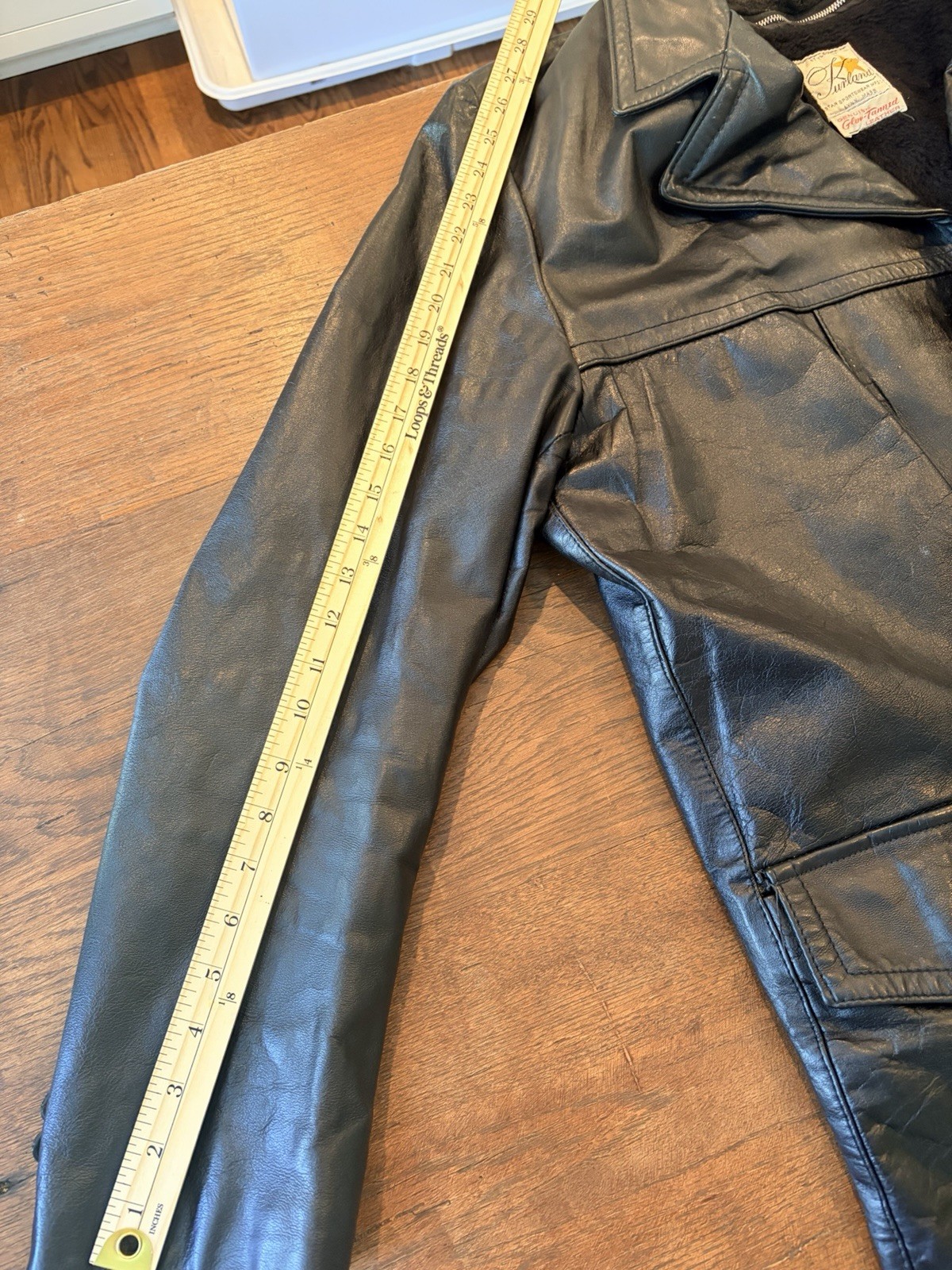 Vintage Kurland Star Sportswear Men’s Black Leather Jacket Size 48. Retro/USA