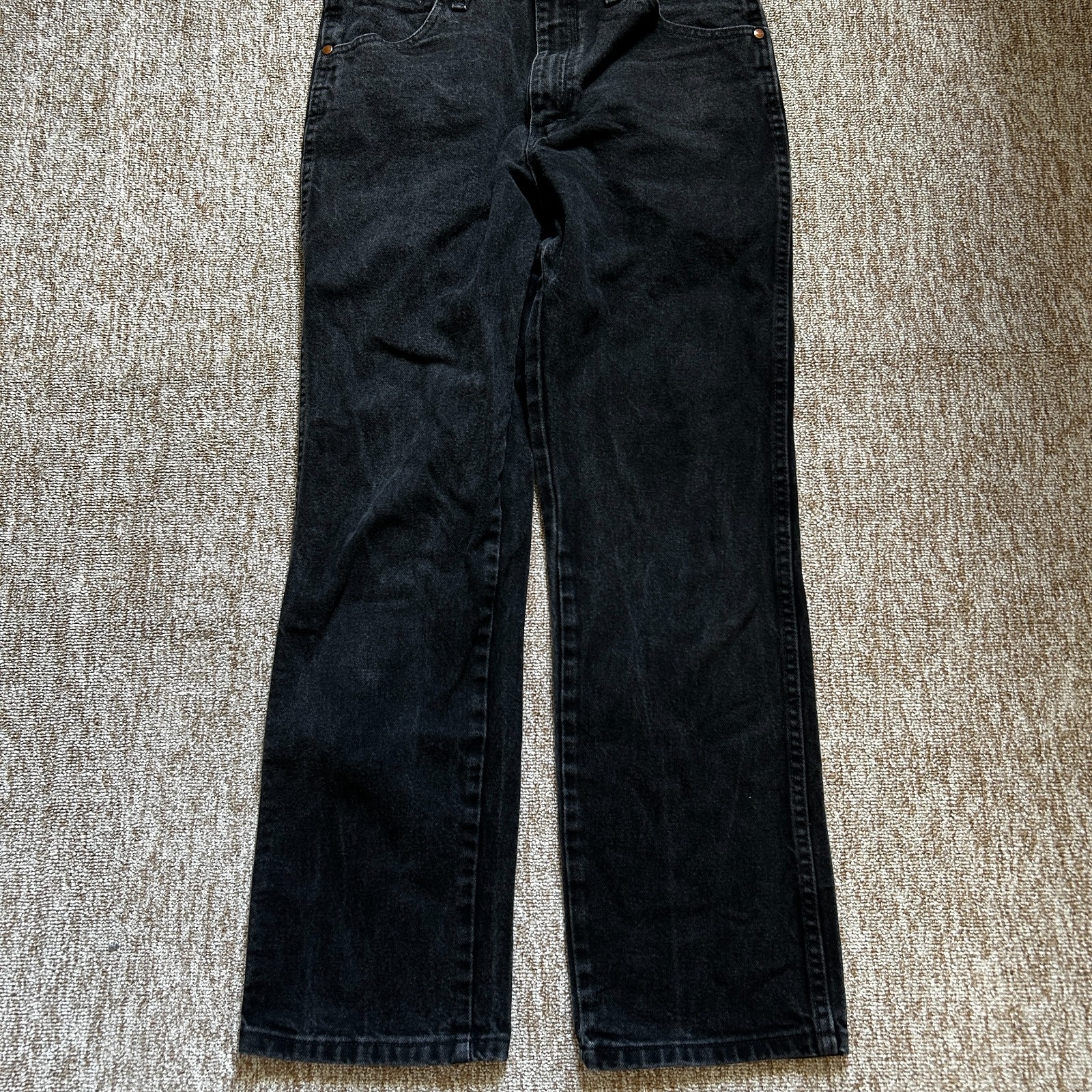 Wranger 936WBK Jeans Mens W32 L30 Black Regular Fit Straight Leg Denim