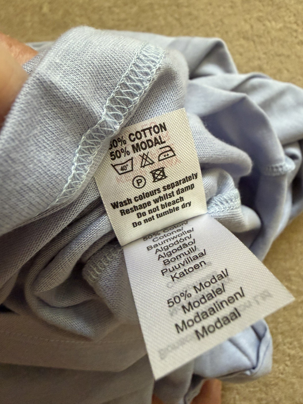 Bonsoir Women’s French Pleat Long Sleeved Jersey Nightdress SOFT Blue Grey XL
