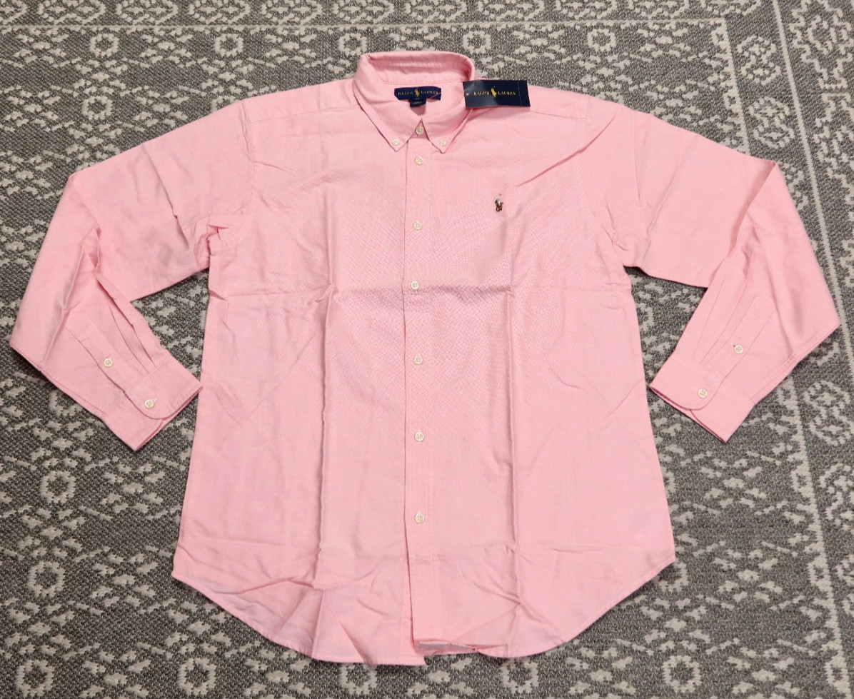 New Ralph Lauren Boys Button Down Shirt / Oxford – Size 20 – PINK