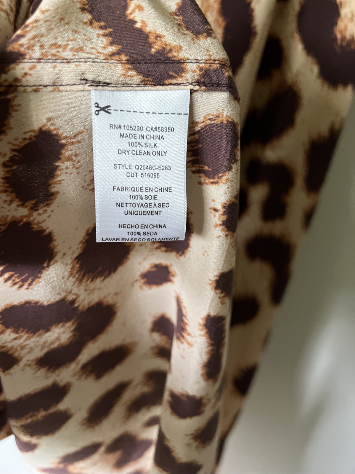 Equipment Tegan Print Silk Shirt Midi Dress in Animal Print Size M
