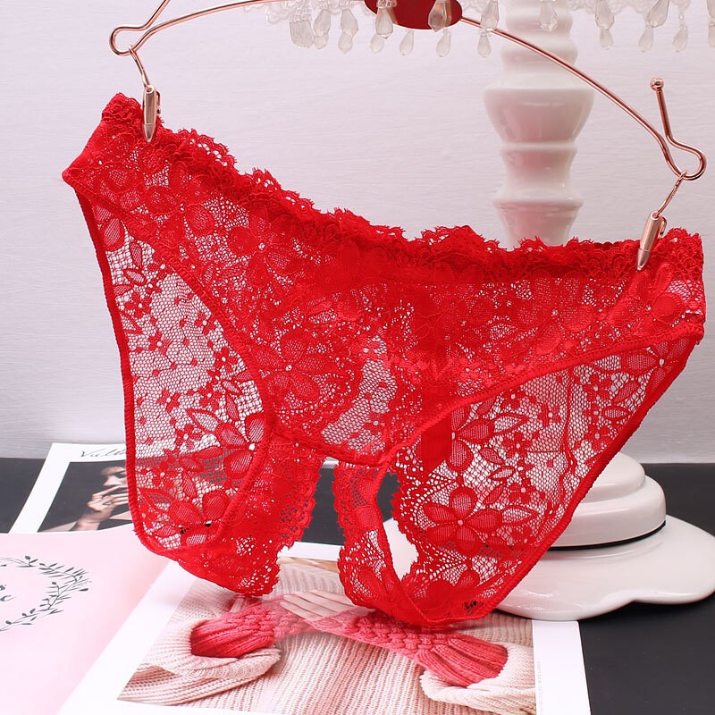 Sex Women LaceCrotchles Thong G-string Panties Lingerie Underwear T-back Brief