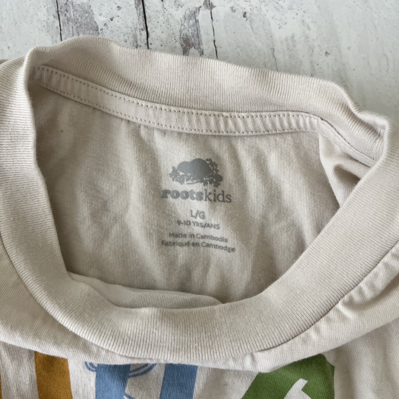 Roots Kids Hockey Long Sleeve Shirt 100% Organic Cotton Size 9-10 Years