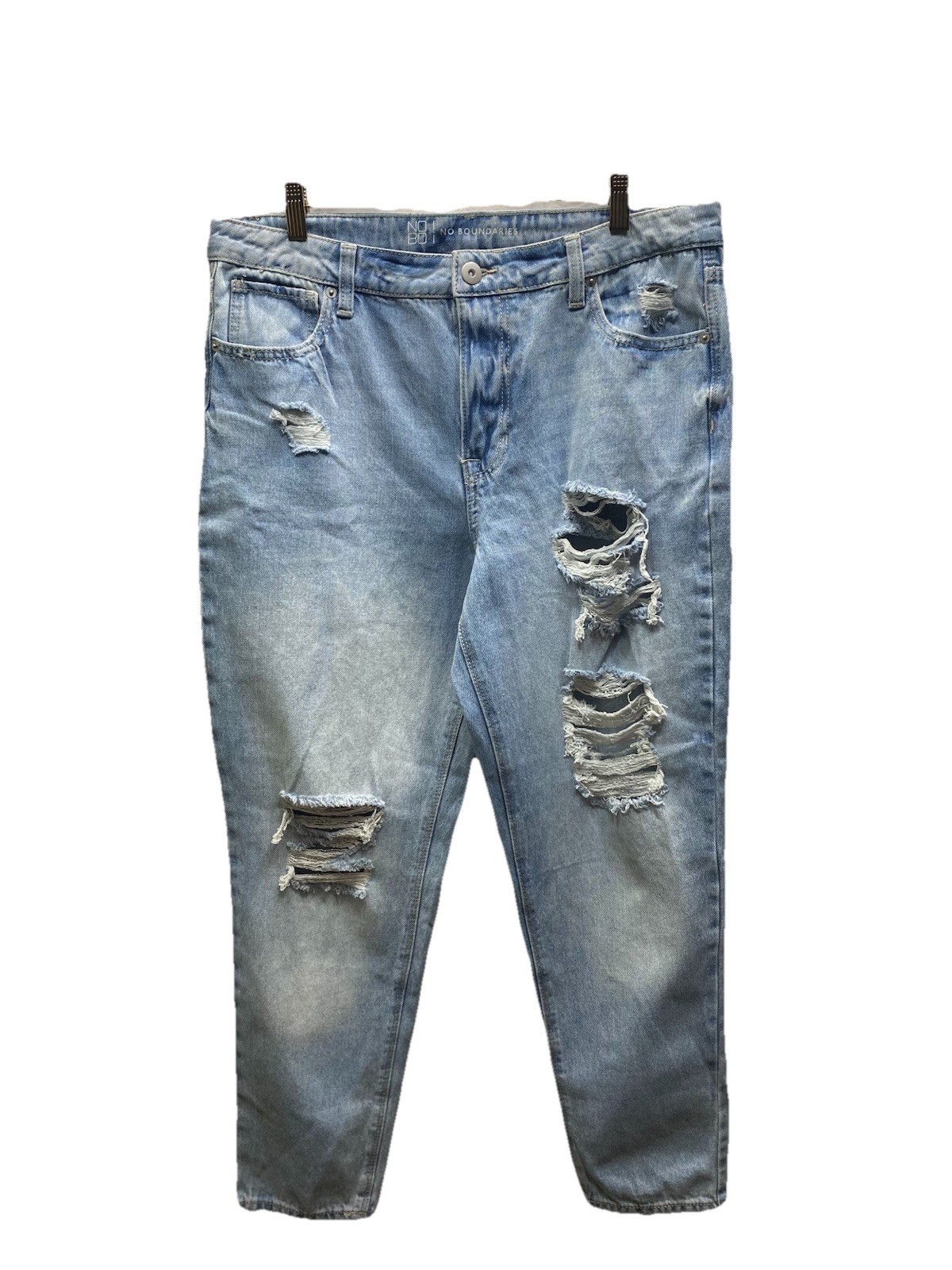 No Boundaries Ripped/Distressed Straight-Leg 100% Cotton Blue Jeans Size 13