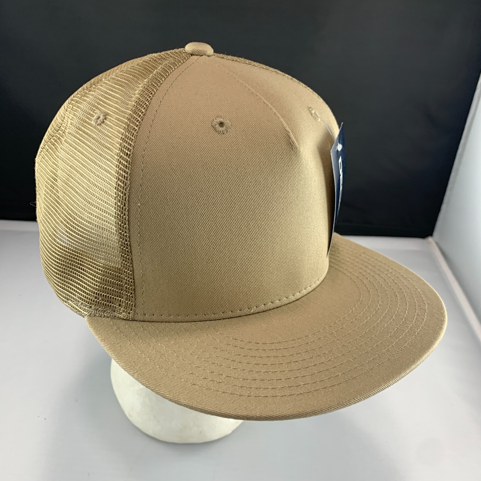 5 Panel Flat Bill Trucker Cap – Khaki (Decky 1040-KHA, New with Tags)