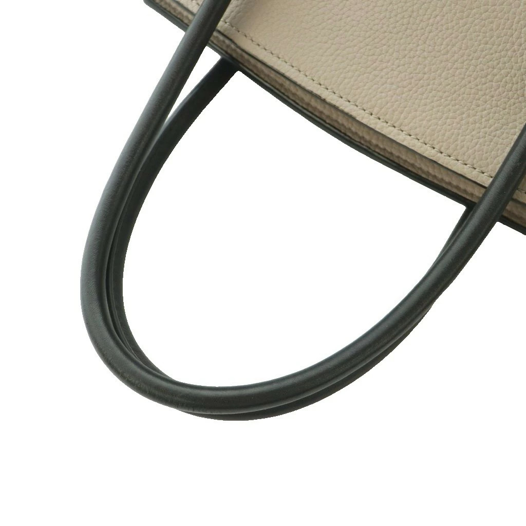 Used Kate Spade Grace Medium Satchel Handbag Leather Two Tone Color Greige Black