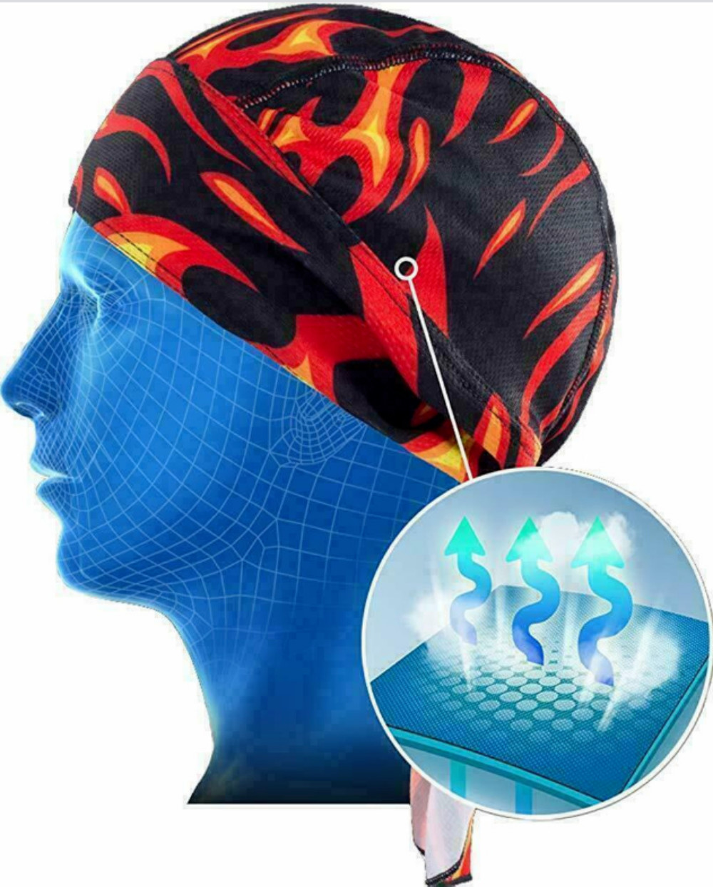 2 Pack Cooling Helmet Liner Do Dew Rag Skull Cap Beanie Bandana Head Wrap Hat US