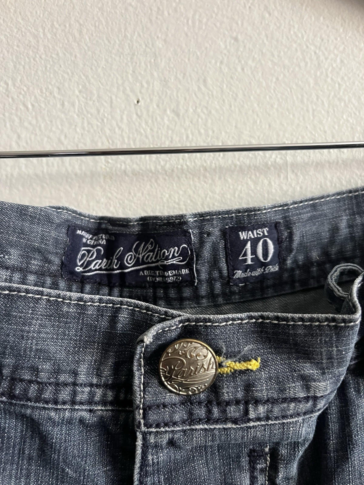 Vintage Y2K Parish Nation Hip Hop 90s Grunge Blue Denim Shorts Men’s Size 40×13