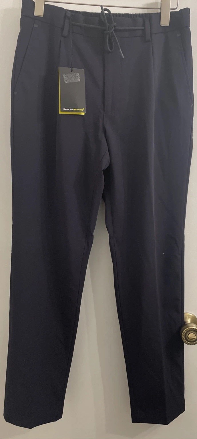 MANUEL RITZ Blue Technical Jogging Trouser Pants with Drawstring EU 48 US 32
