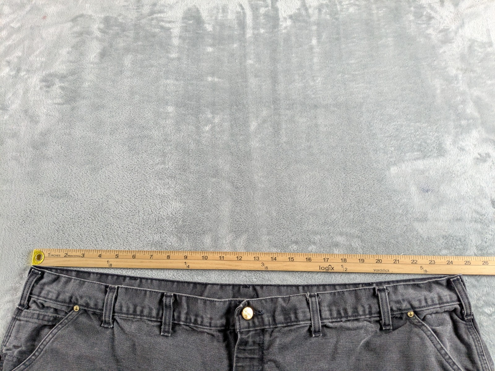 VTG Carhartt Double Knee Carpenter Pants Men 50×32 Black Faded B01 BLK USA Made