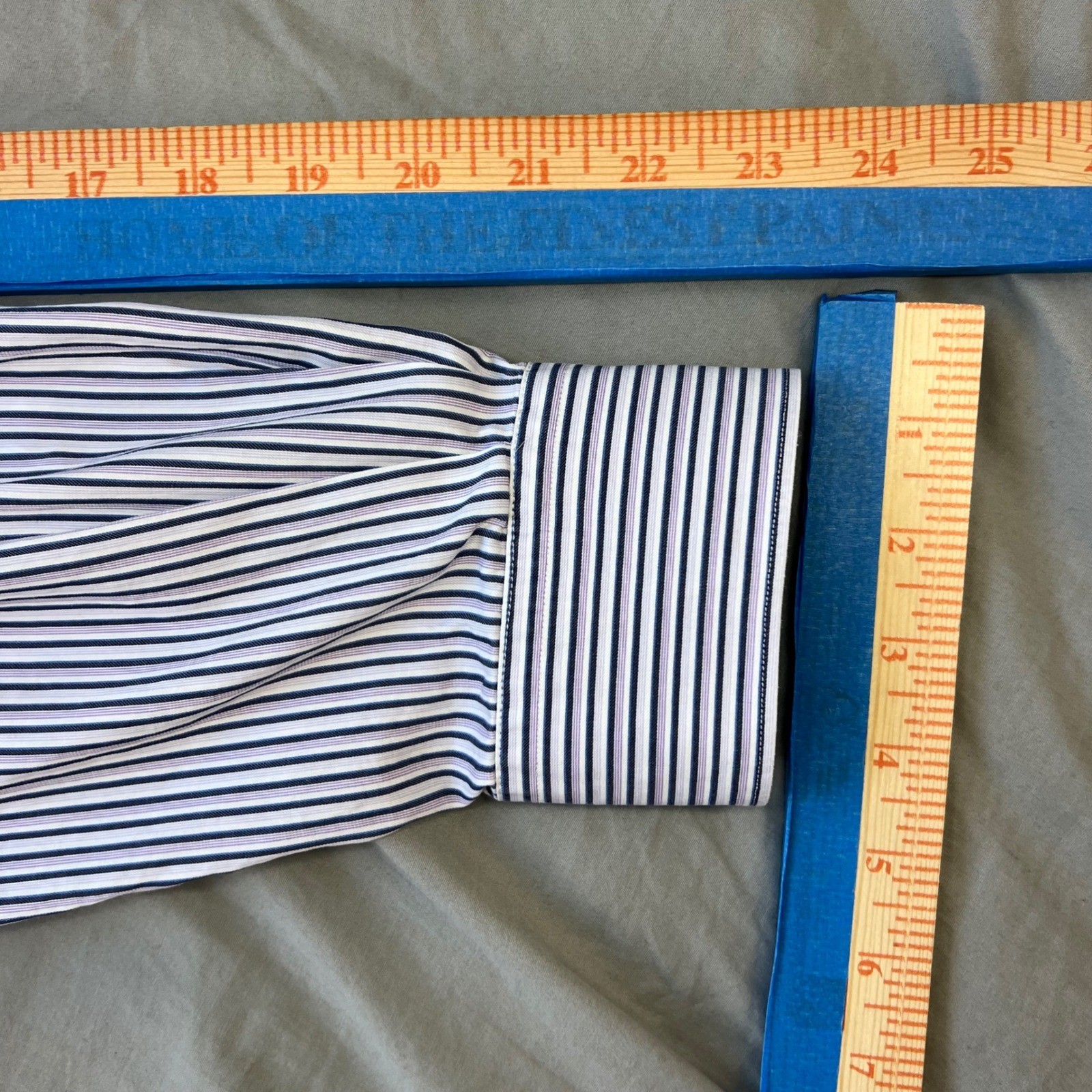 Ermenegildo Zegna Men’s Striped Dress Shirt XL Made in Turkey Missing Buttons