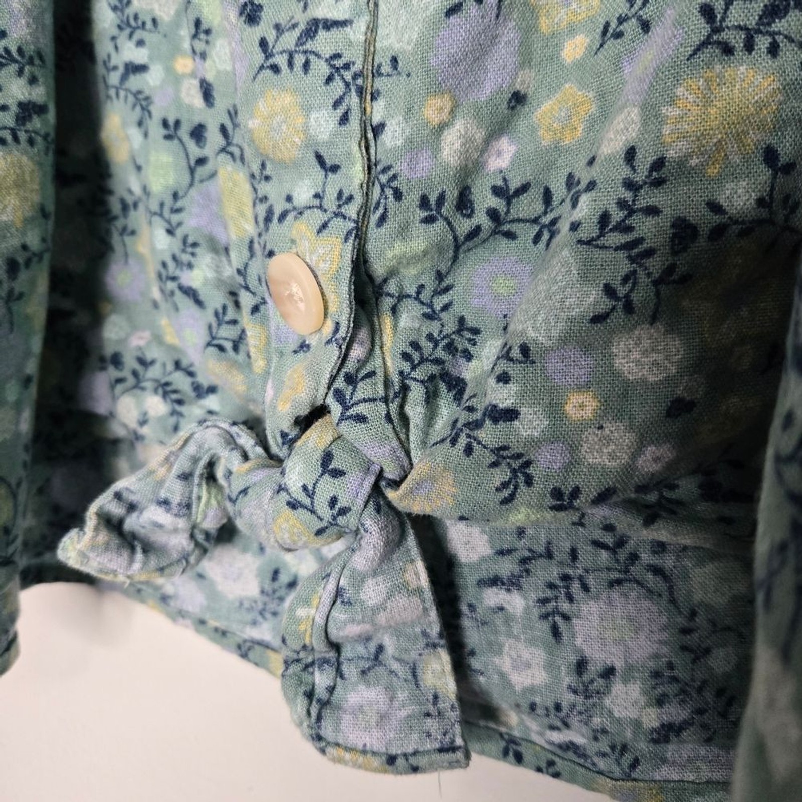 Sonoma Goods for Life Teal Floral Square-Neck Top XXL