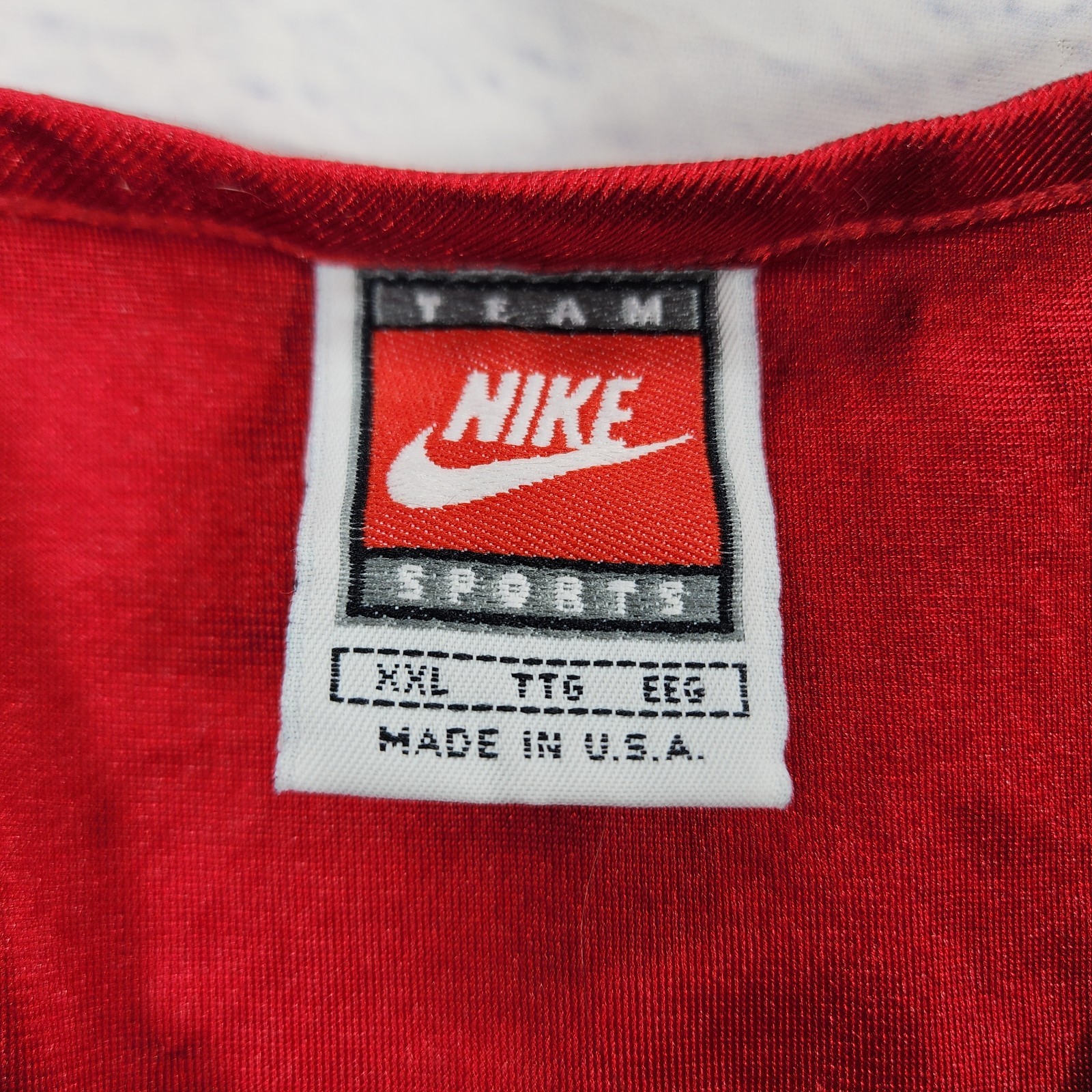 Nike Basketball Jersey Tank Top MENS XXL Satin Silky Shiny Red VINTAGE 90s USA