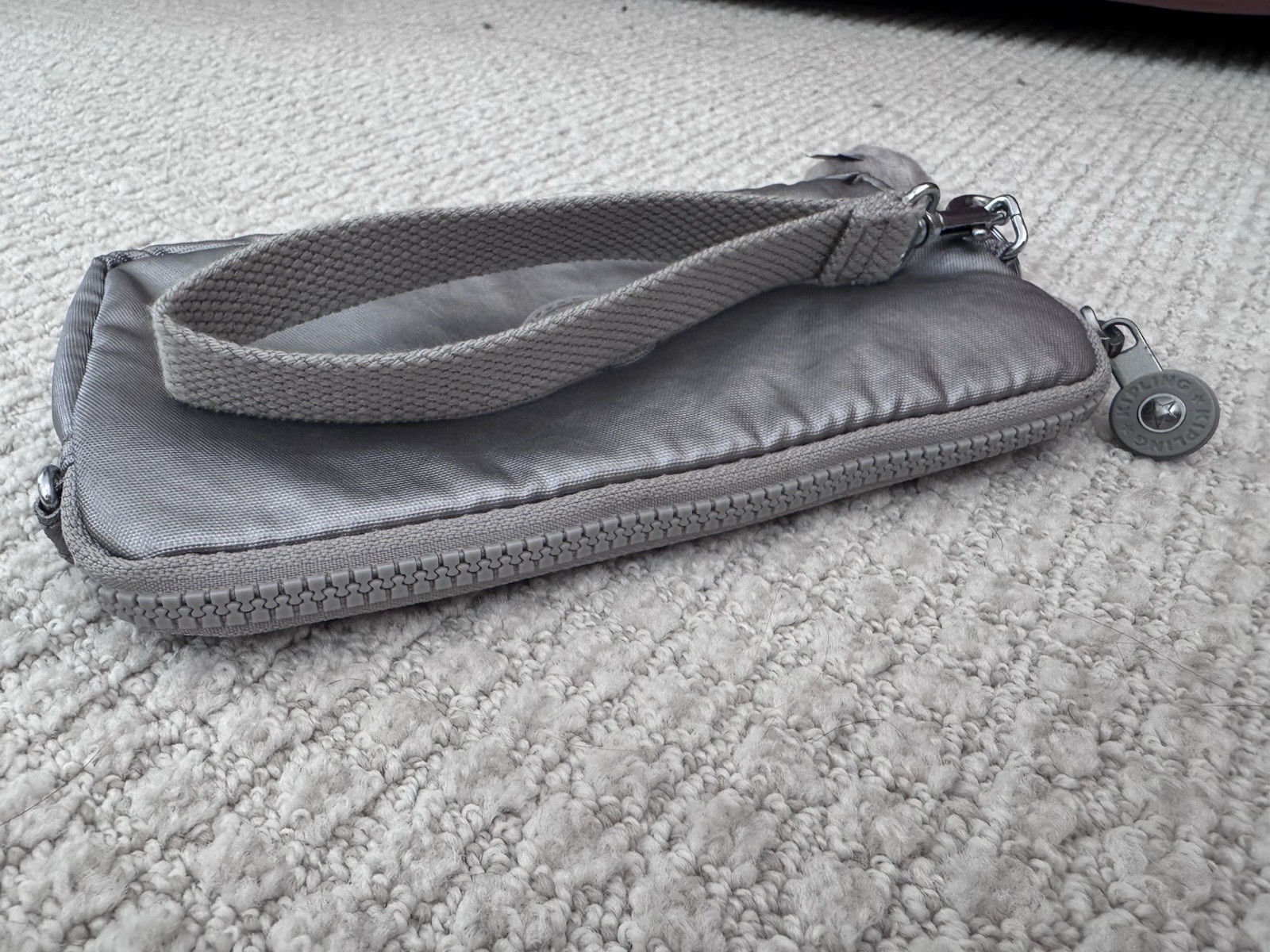 Kipling Silver Metallic Wristlet Wallet