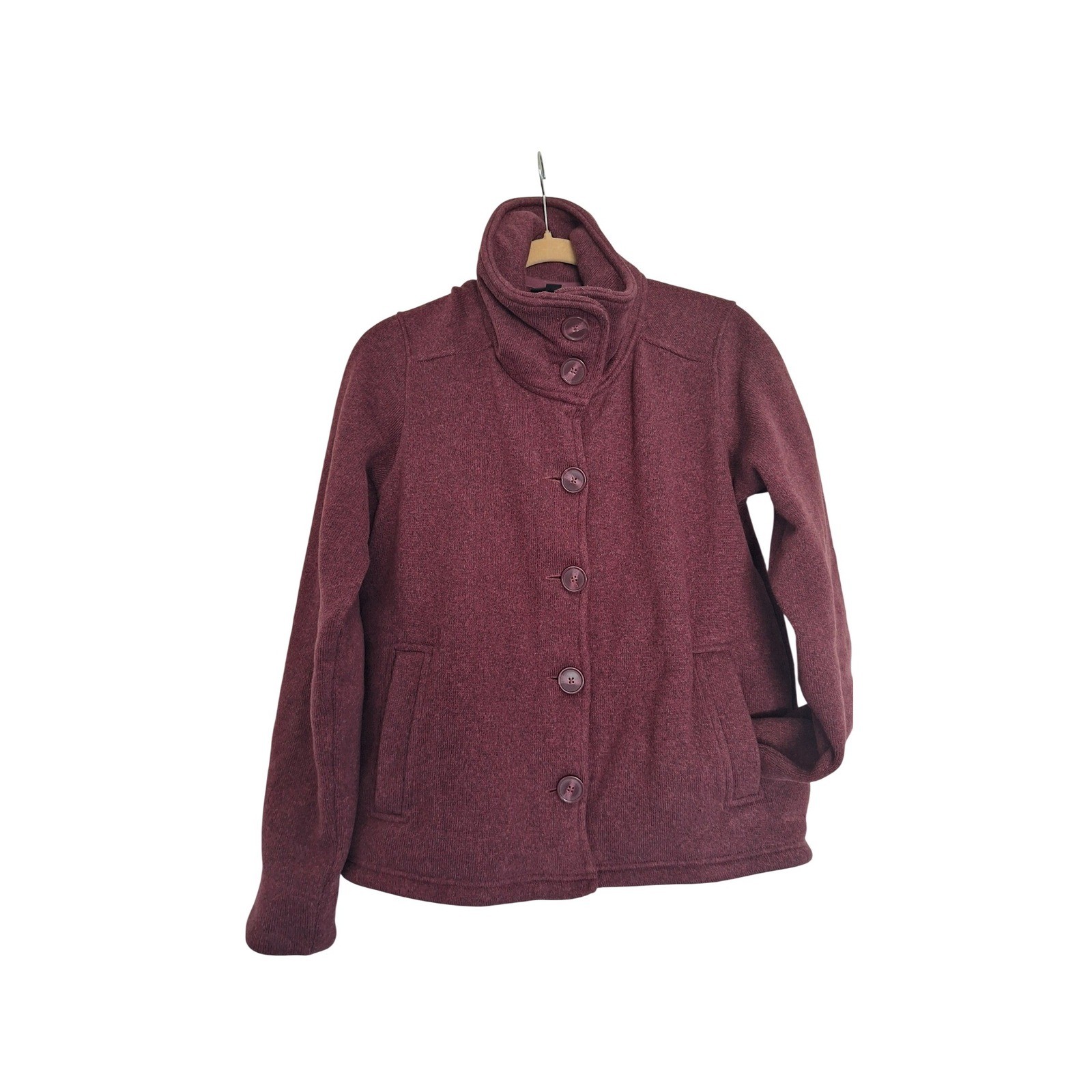 Patagonia Womens Better Sweater Button Front Jacket Burgundy Fleece Medium