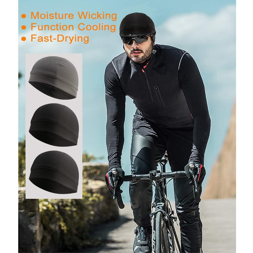 Cooling Dome Skull Cap Breathable Sweat Wicking Helmet Liner Cycling Beanie Hat