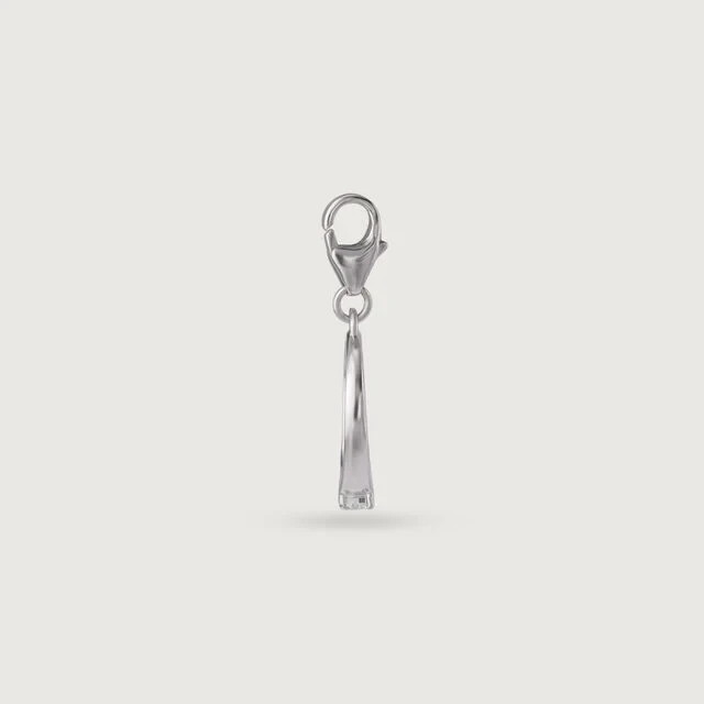 Solitaire Ring Charm Cubic Zirconia 925 Sterling Silver Pendant for Bracelet