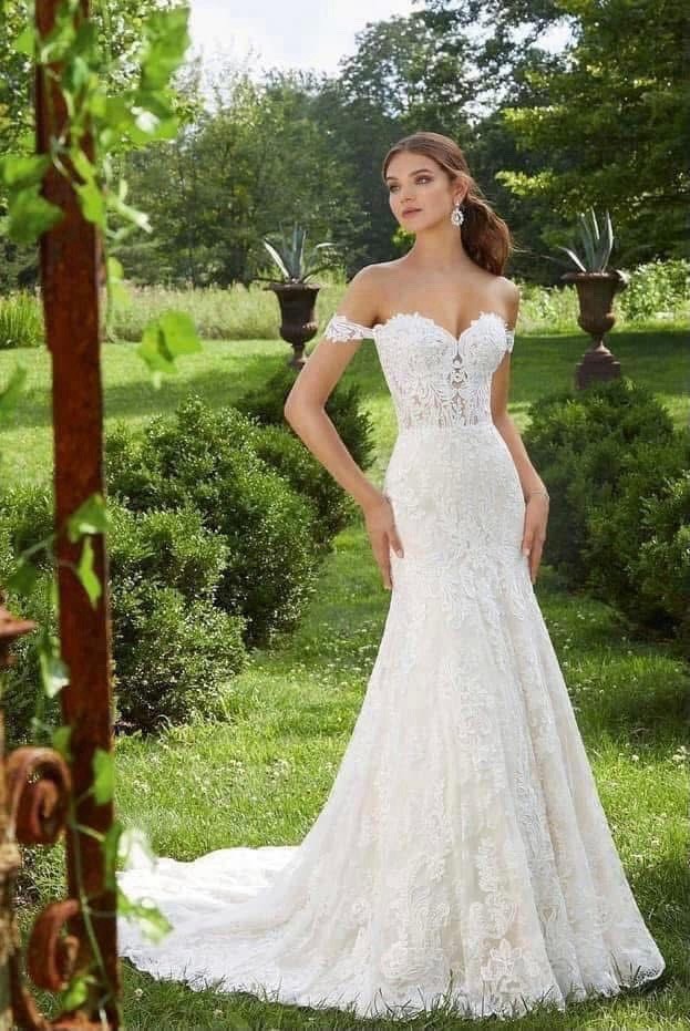 Morí Lee Lace Weddng Gown Size 6 NWT romantic Ivory Dress