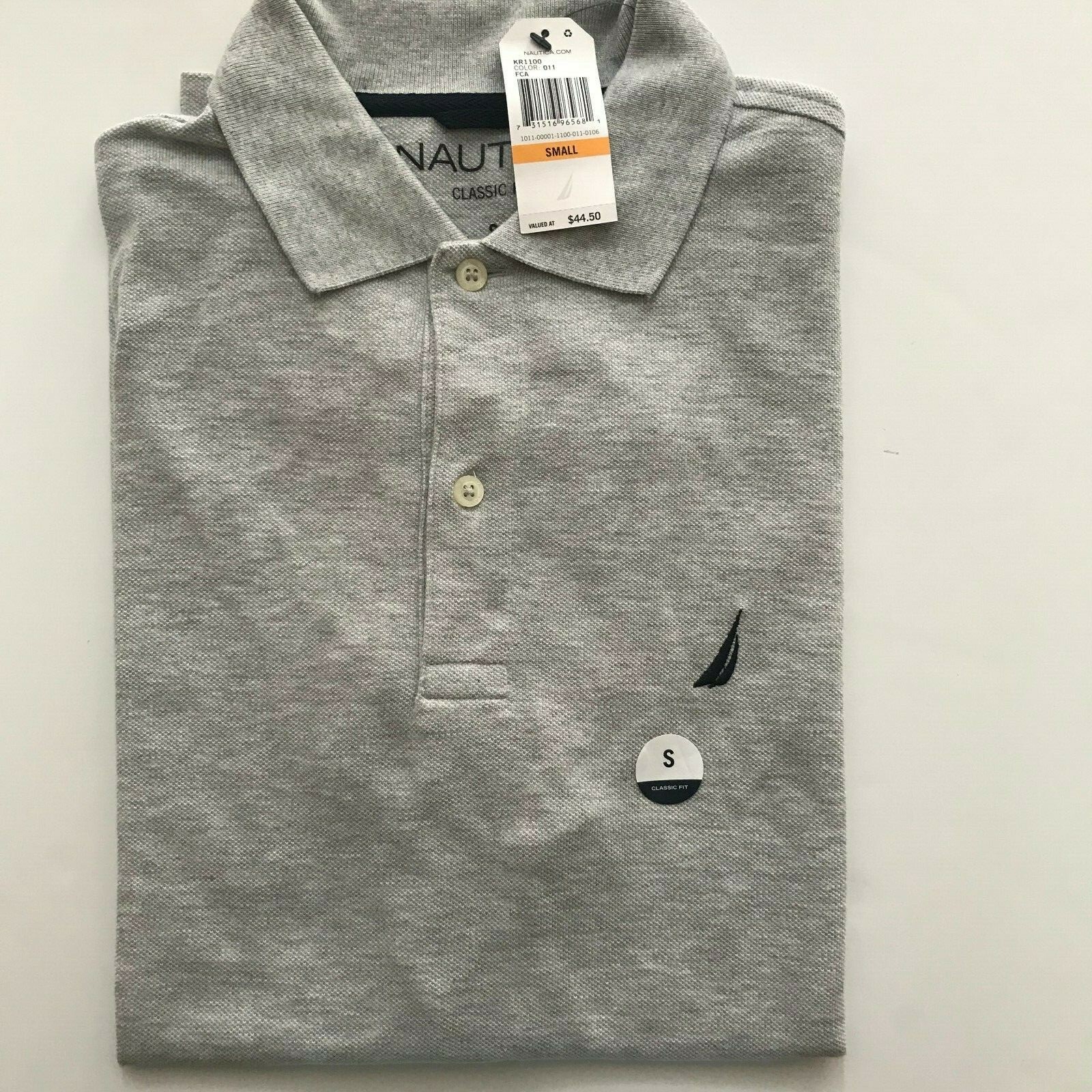 NWT Nautica Mens All Cotton Classic Fit Short Sleeve Performance Deck Polo Shirt