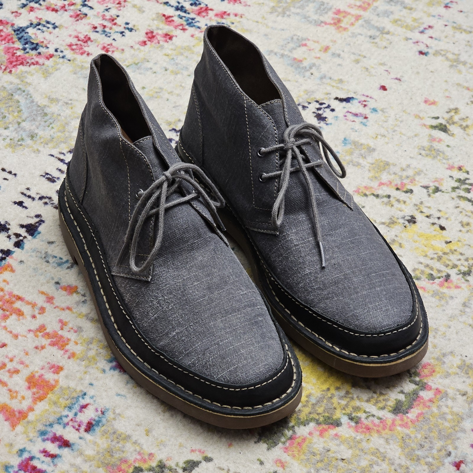 CLARKS Men’s Size 11.5 BUSHACRE RAND Chukka Ankle Boots Gray Lace Up Shoes