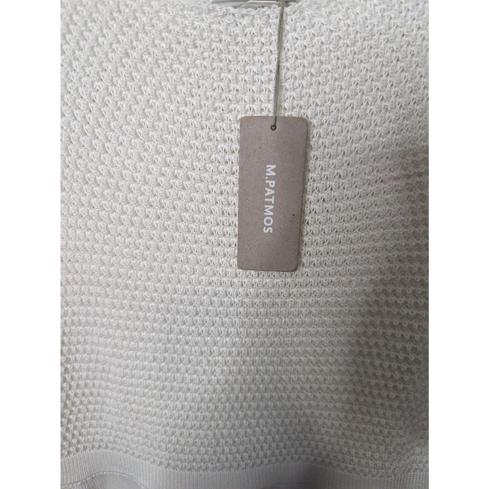 M. Patmos Cora White Knit Crochet Mini Knee Length Dress NWT Small Boho