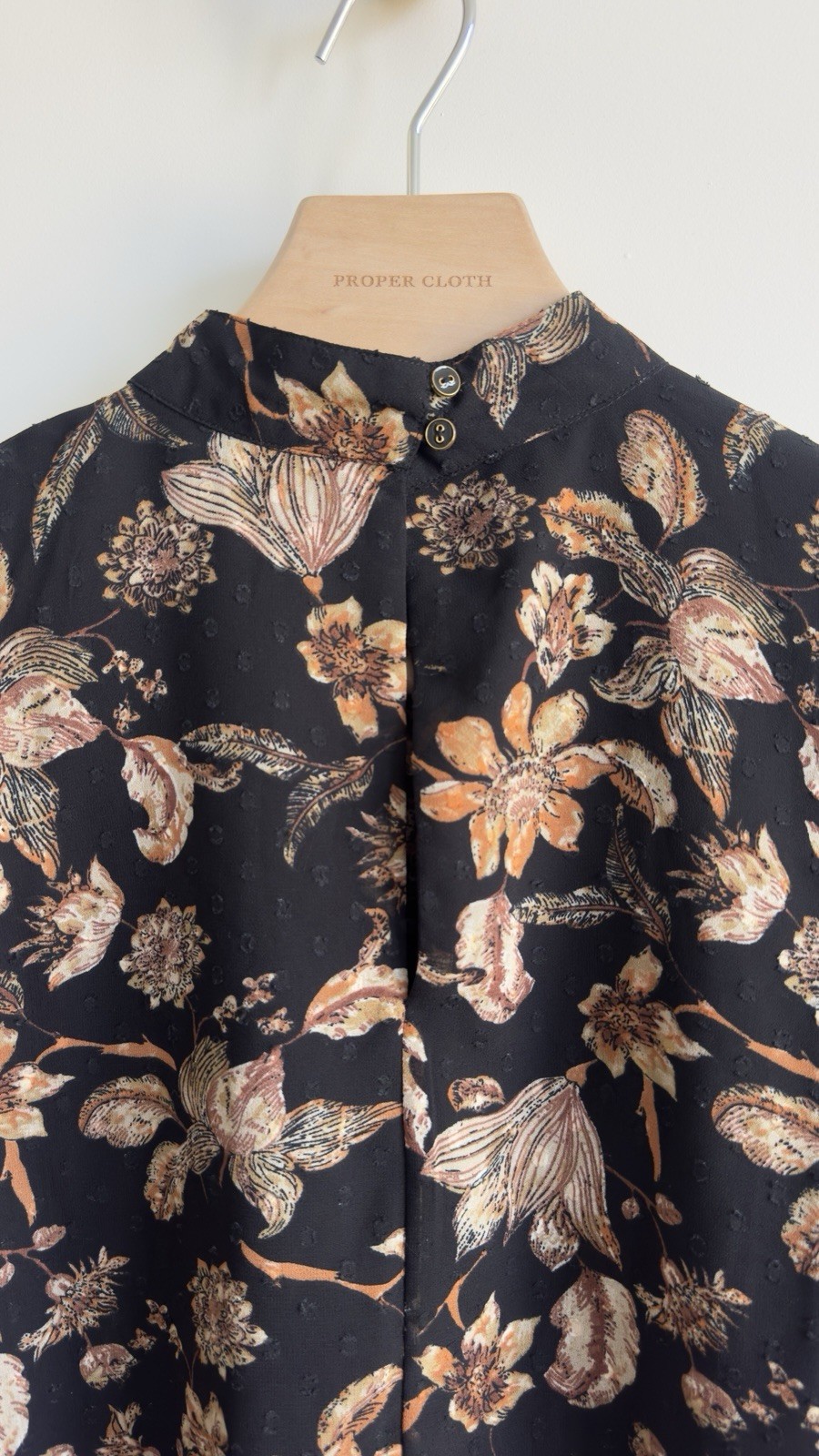 Walter Baker Sandra Top Black Dahlia Floral Swiss Dot Blouse Size L