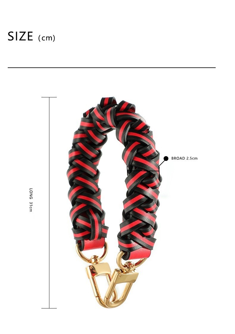 Genuine Leather Braided Handle Strap Purse Handbag Weaving Replacement Strap