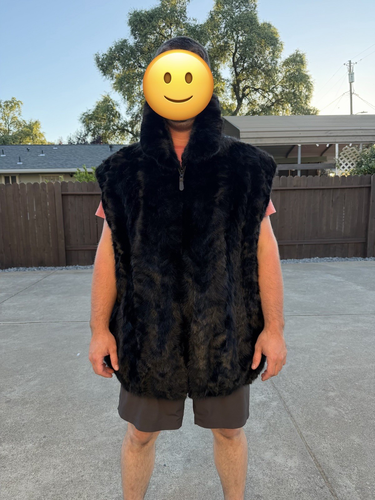 Walden Men’s Genuine Black Mink Fur Vest Body Warmer Big & Tall Size 5XL