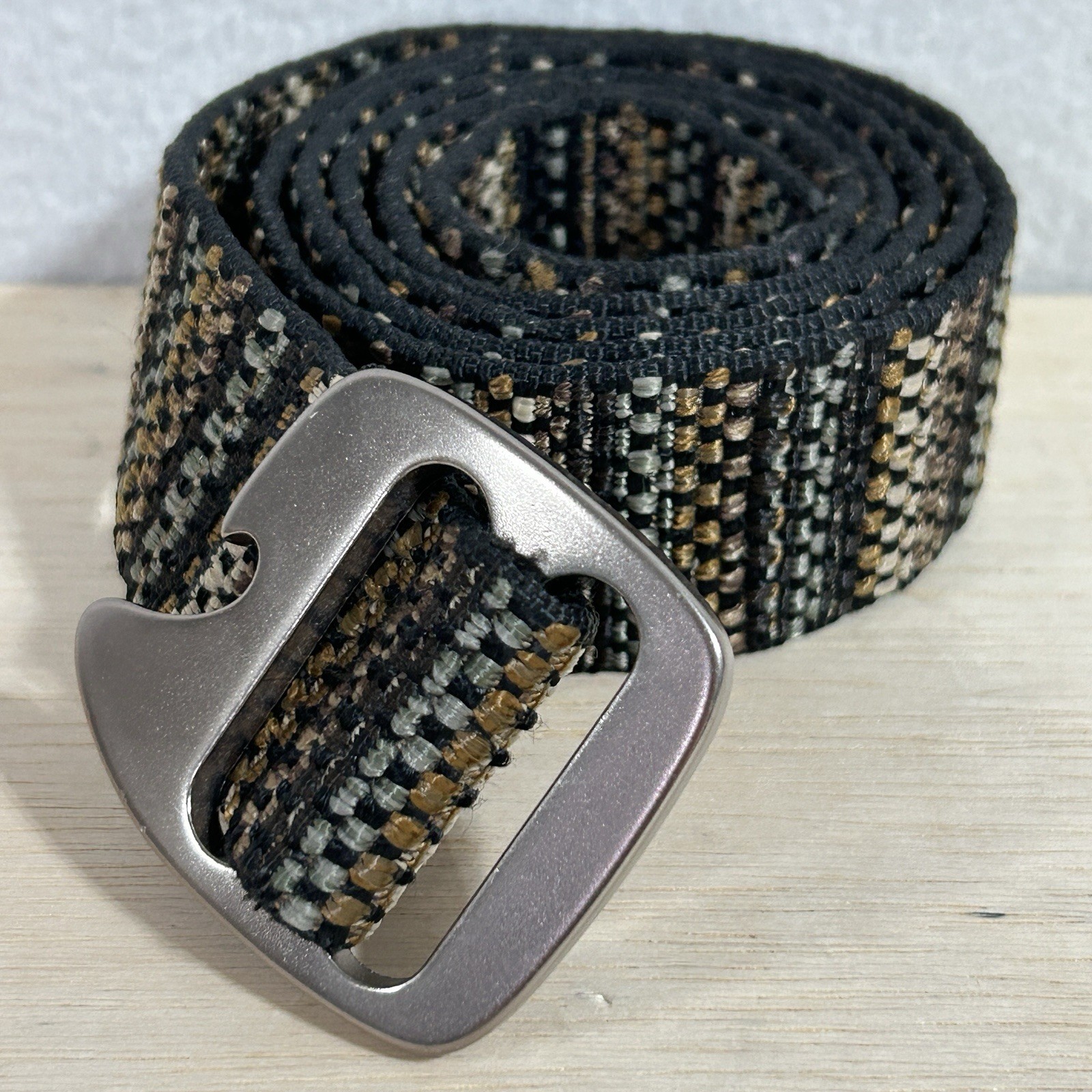 Vintage Bison Designs Woven Belt Large 46” USA Made Bottle Opener Buckle