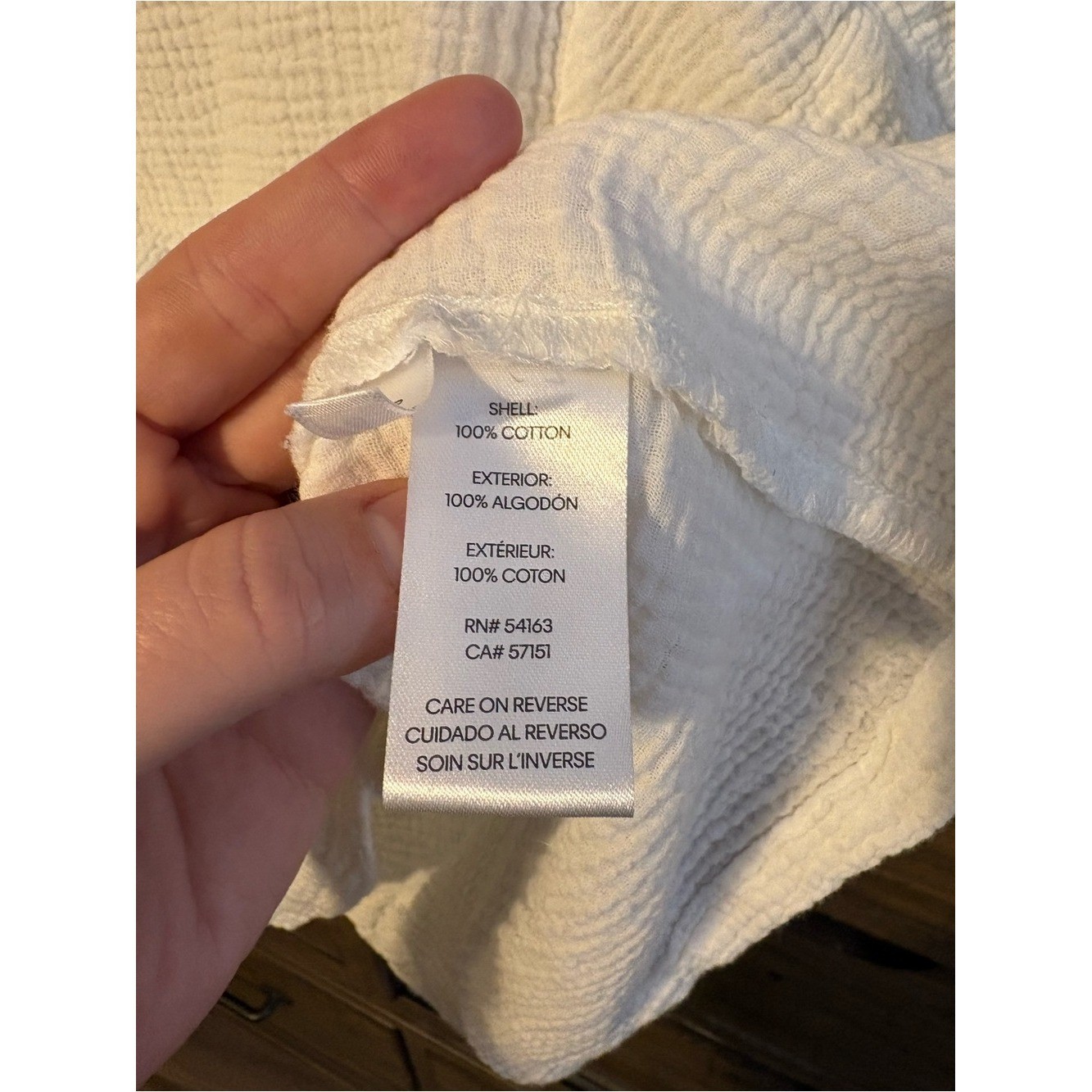 Calvin Klein White Textured Cotton Gauze Top M Minimalist Boho Summer Blouse