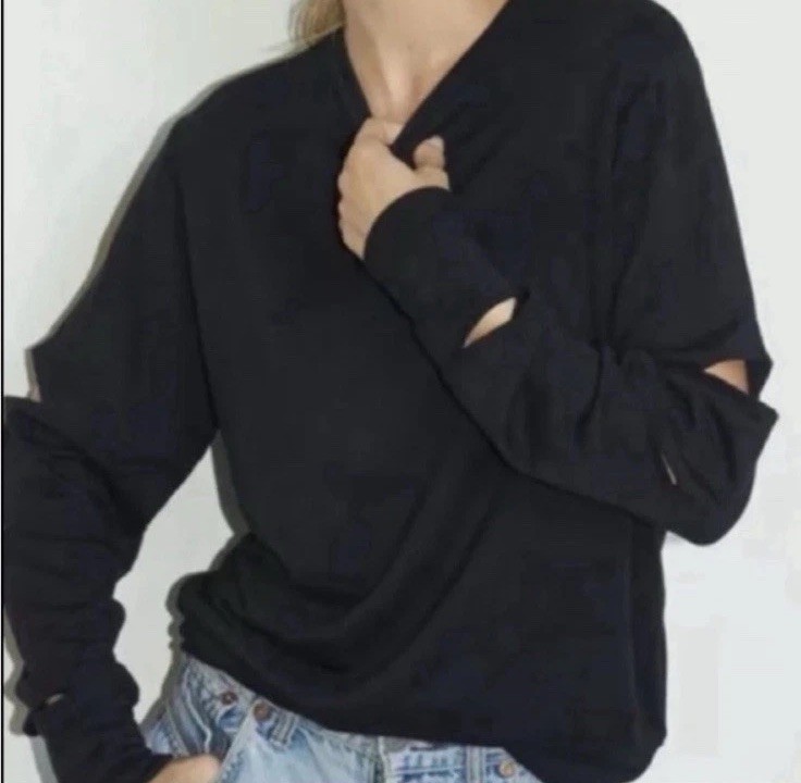 LNA Black SweatShirt Leo BLRST Size women’s Small New $145