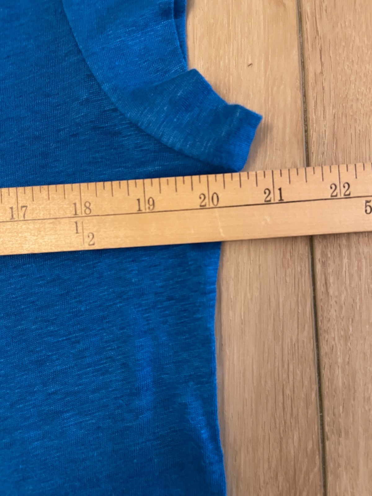 LOFT Short Sleeve Pocket Tee Linen Top-Women’s L-Blue-NWT