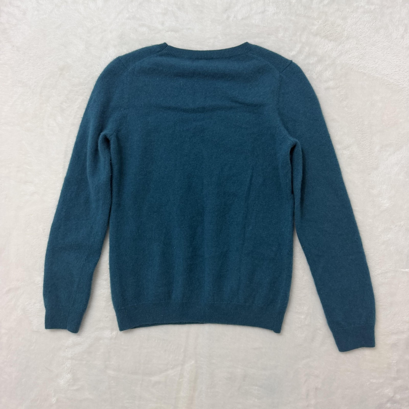 Talbots Cashmere Sweater Womens Medium Blue Crewneck Pullover Knit Soft Fuzzy