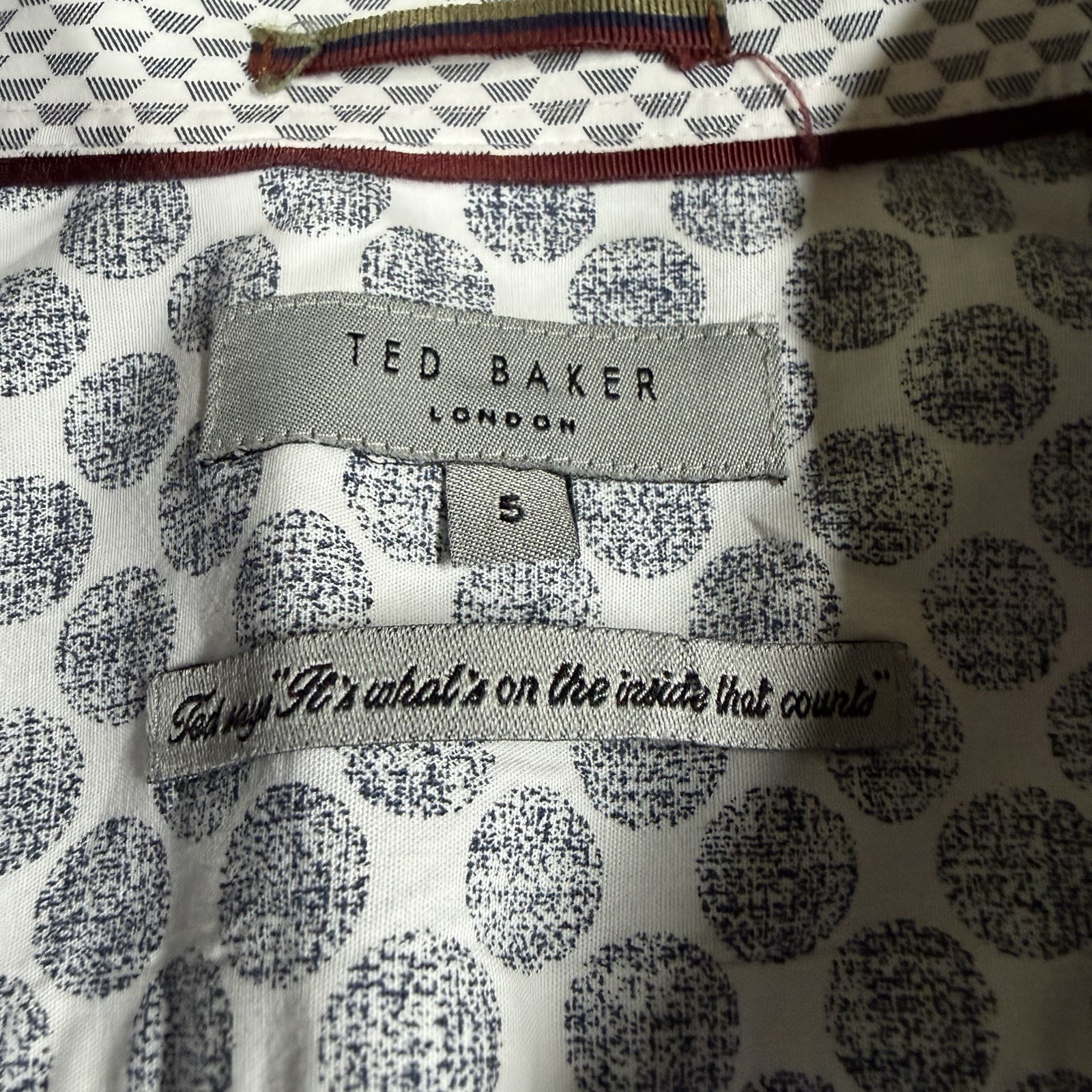 Ted Baker Men Slim Fit Flip Cuff Shirt Casual Formal Shirt Size 5 Abstract