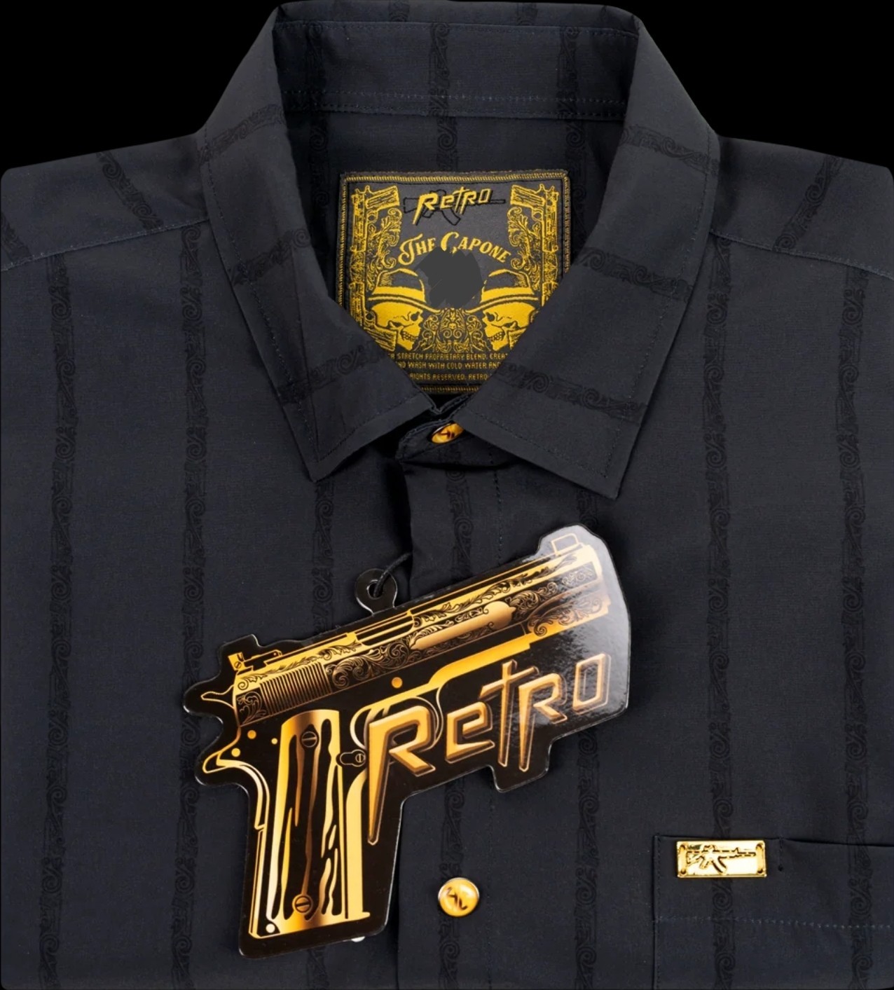Retro Rifle The Capone Button Down (Pearl Snaps). Men’s X-LARGE- New In Bag