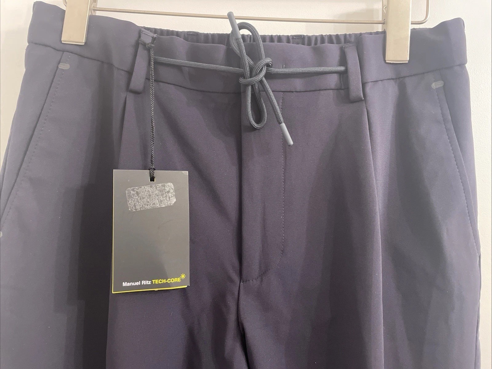 MANUEL RITZ Blue Technical Jogging Trouser Pants with Drawstring EU 48 US 32